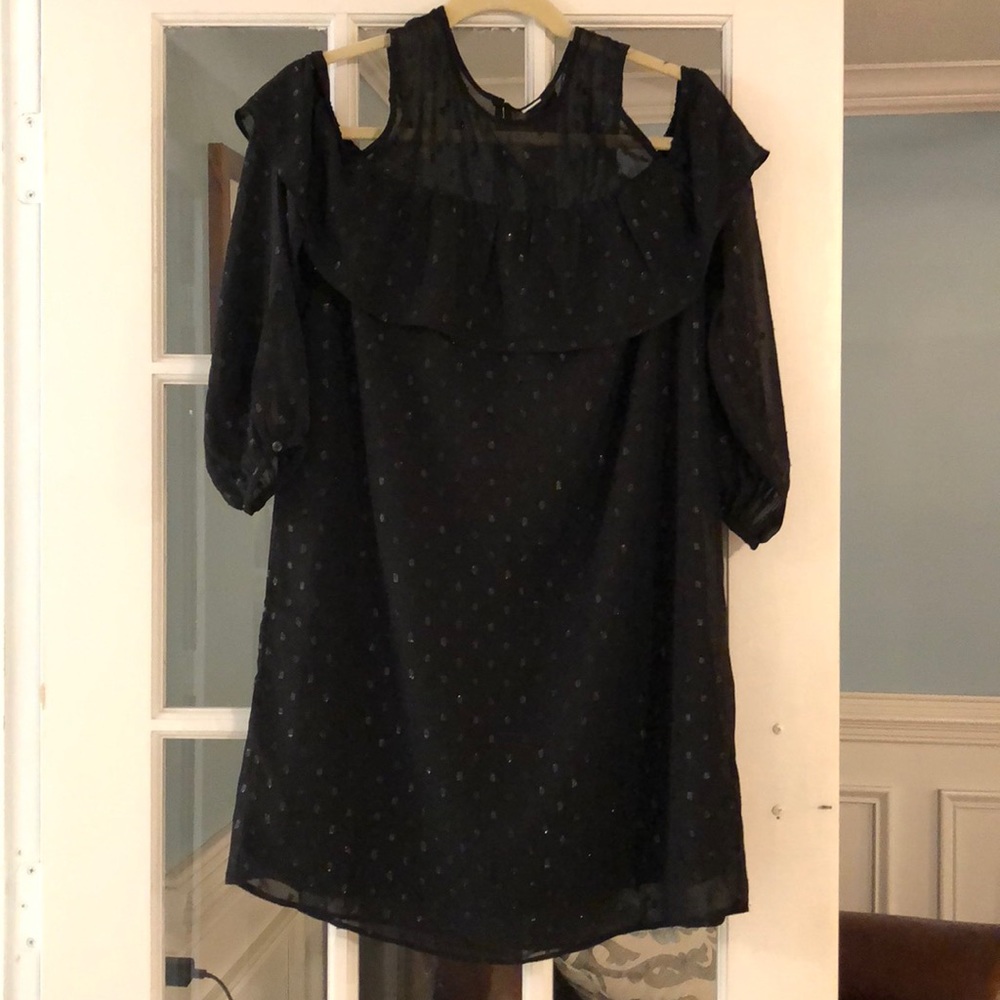 NWOT Old Navy Black sparkly cold shoulder dress